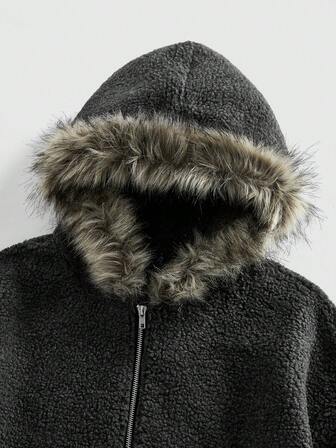 Street Life Men's Fashionable Fur Collar Hooded Jacket, Autumn/Winter
