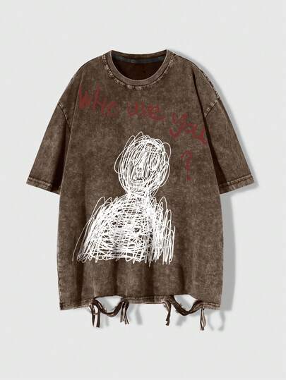 Street Life Camiseta gráfica desgastada para hombre