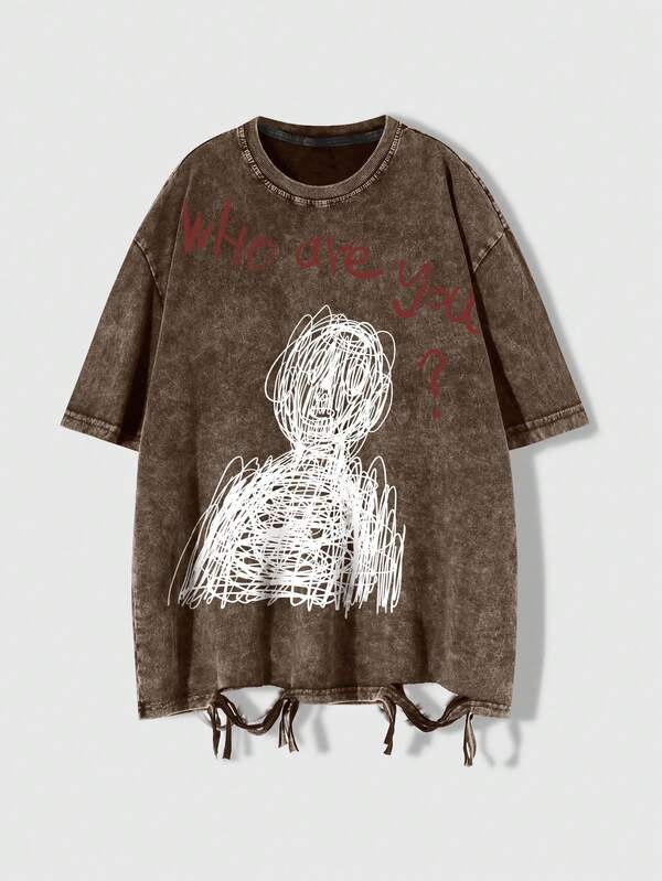 ROMWE MEN Street Life 男士做旧图案T恤