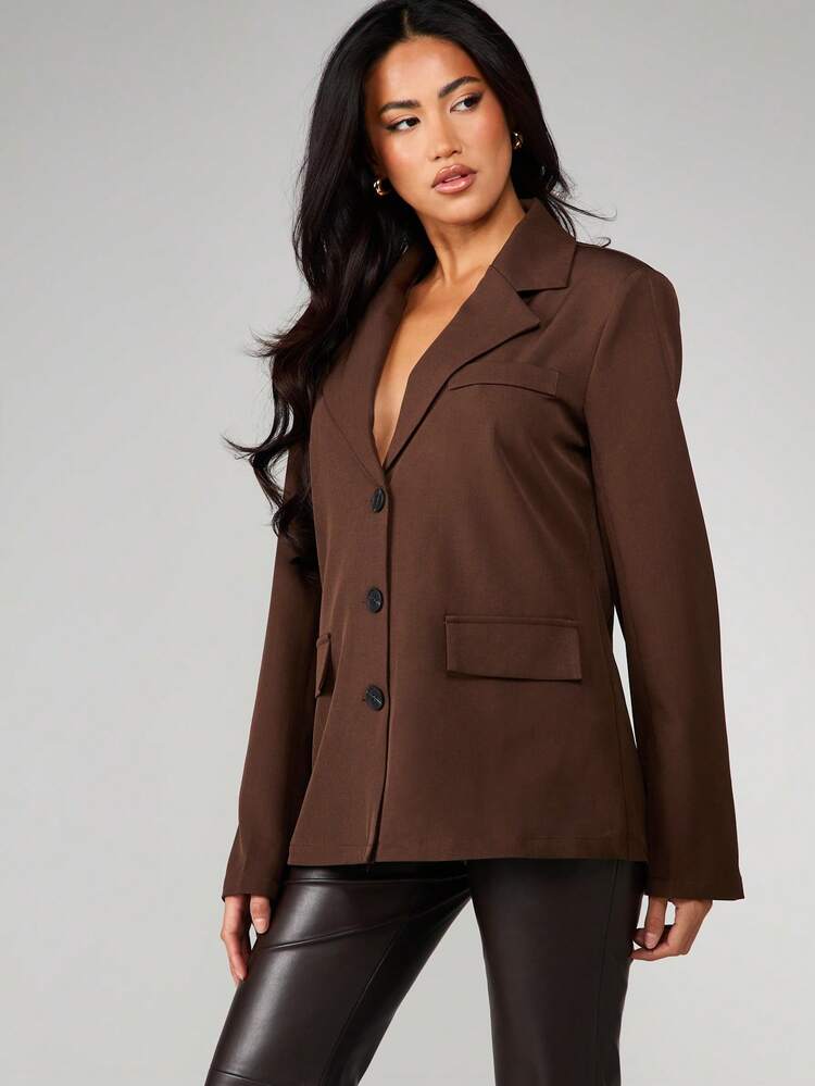 MISSGUIDED Professional Double Breasted Blazer With Lapel Collar And Button Closure For Office Workwear