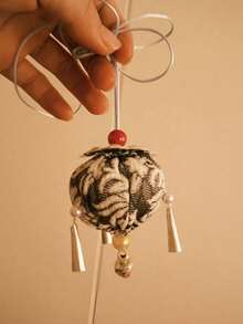 Handmade Embroidered Keychain - Folk Art Triangle & Circle Charm For Bag & Purse, Unique Gift - Multicolor - View 9