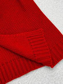 Elamini 秋季休闲系带针织背心 - 紅色 - 查看 6