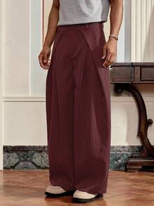 SWAVVY Quần ống côn kẻ sọc thường ngày dành cho nam - Màu Tím - Xem 2