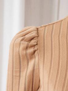 Vestido de manga larga con estampado de mariposa para niñas de talla grande - Albaricoque - Ver 3