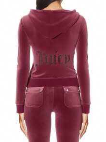 Juicy Couture Women's Full Zip Sweatshirt Red - 酒紅色 - 查看 2