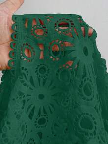 Maweii Chiếc áo kiểu cỡ lớn màu xanh lá cây thanh lịch, gợi cảm với họa tiết ren hoa này rất phù hợp cho mùa xuân, mùa thu, năm mới và Giáng sinh. Lý tưởng cho trang phục đi nghỉ mát, mùa hè và các bữa tiệc. - màu xanh lá - Xem 7