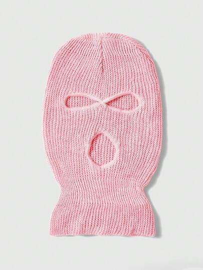 ROMWE Grunge Punk 1 件男女通用时尚嘻哈针织贝雷帽，3 孔，温暖冬季无檐小帽，适合日常万圣节佩戴