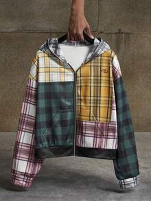 Men's AXEPEAK Casual Fashionable Hooded Sweatshirt, Long Sleeve Top - Multicolor - View 1