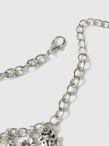 ROMWE Grunge Punk 1 pièce Bracelet vintage avec étoile de mer, coquillage & faux perle, nœud papillon, cerise, pendentifs à éléments mixtes pour femmes - Argent ancien - Voir 4