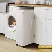 Foldable Laundry Basket With Lid, Dirty Clothes Hamper Set - 65L Capacity, Slim Design Collapsible Laundry Basket - Casual Style Polyester Fabric - Suitable For Various Room Types - 2 Sizes Available - Perfect Gift For Families, College Students And Apartment Residents