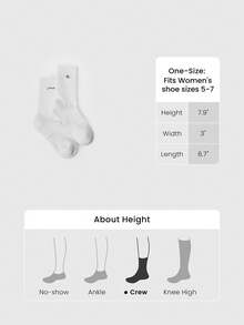 GLOWMODE 3 Pairs Socks Soft Ventilated Mesh With Embroidered Logo Gym Workout Daily - 白色 - 查看 4