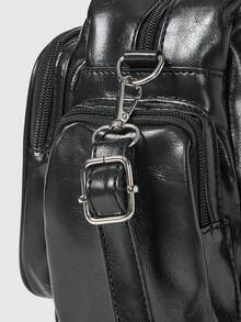 ROMWE Kawaii 日系原宿风Ltabag大容量可爱保龄球包徽章元素女学生多功能手提包斜挎包背包 - 黑色 - 查看 6