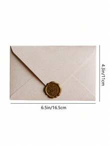 一套信封和蜡封，黄麻质感，复古中式图案，适用于邀请函、明信片、婚礼、派对、节日庆典等场合，手工制作，优雅封口套装，正式活动礼品包装，复古设计 - 白色 - 查看 5