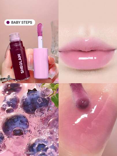 Jelly Wow Tinted Lip Oil-Baby Steps Moisturizing Lip Gloss High-Shine Glossy Glow Non-Sticky Lip Care Hydrating Sleep Mask Lip Makeup Brand Beauty Makeup Face Paint Cosmetic For Women Girls Perfect For Fall Winter Ideal For Y2K Fancy Fashion Suitable For Birthday Christmas Present Party Ready Best Color