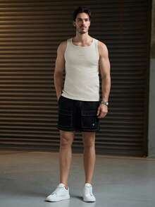 Manfinity VCAY 3pcs/Set Men's Casual Knitted Loose Sleeveless Tank Top, Daily Wear For Young Adults - Black - View 6