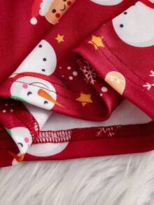 Girls Gingerbread Man & Santa Claus Print Long Sleeve Snug Fit Pajama Set Whole Family Matching Pjs - Multicolor - View 5