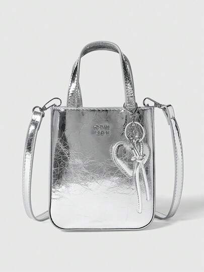 ROMWE Grunge Punk 1 Peça Bolsa de Mão Feminina de Cor Sólida em PU, Fechamento com Zíper, Estilo Fashion Adequado para Encontros e Presentes