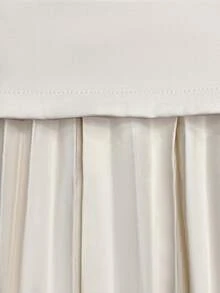 SHEIN Clasi 优雅高端百褶杏色A字裙，时尚精致 - 杏色 - 查看 4