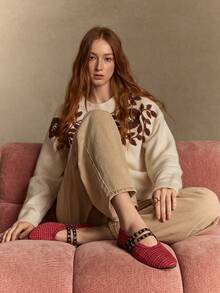 Rosivie 2025 Handwoven Niche Fashion Shoes, New Arrival Double Buckle Strap Ballet Flats For Women - Red - View 2