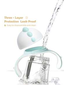 SCOOBY-DOO X SHEIN 260 Ml  / 8 Oz Leak-Proof Silicone Straw Infant Straw Cup, With Removable Handle For Easy Cleaning, Tritan,Gift Ideas - 淺灰色 - 查看 3