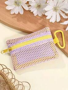 Túi lưới khóa kéo Joivida mini đựng mỹ phẩm, có nhiều màu, ví đựng tiền xu tiện lợi, đựng chìa khóa, đựng thẻ, đựng son môi - Nhiều màu - Xem 13