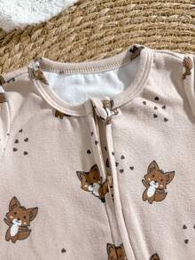 Loomiva Newborn Baby Boy/Girl Cartoon Bear Pattern Knitted Soft Crew Neck Long Sleeve Jumpsuit 2pcs Set - Multicolor - View 6