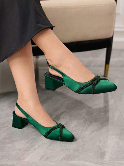 Sleekvia Tacones altos de uso diario con diseño de hebilla de cierre en forma de giro para mujer