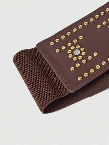 ROMWE Grunge Punk 街头铆钉装饰宽腰带万圣节夏季，学校