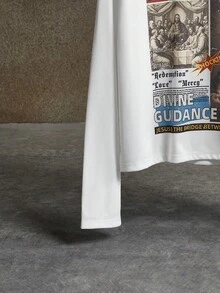 AXEPEAK 男士休闲时尚街头风长袖T恤 - 白色 - 查看 4