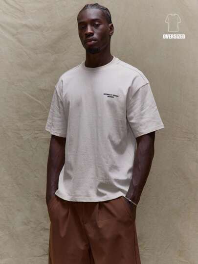 Musero 短袖宽松廓形落肩“设计定义”标语T恤 秋冬春装