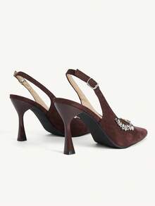 CUCCOO HITCHD Giày cao gót mũi nhọn đính đá Rhinestone dành cho nữ, thanh lịch, quyến rũ, lãng mạn, gợi cảm, phong cách Gothic, da lộn đen, trang phục trang trọng, khách dự tiệc cưới, trà chiều, đêm hẹn hò, tiệc tùng, thích hợp cho đám cưới, dạ tiệc, Halloween, Giáng sinh, lễ tạ ơn, tiệc sinh nhật - Cà phê nâu - Xem 12