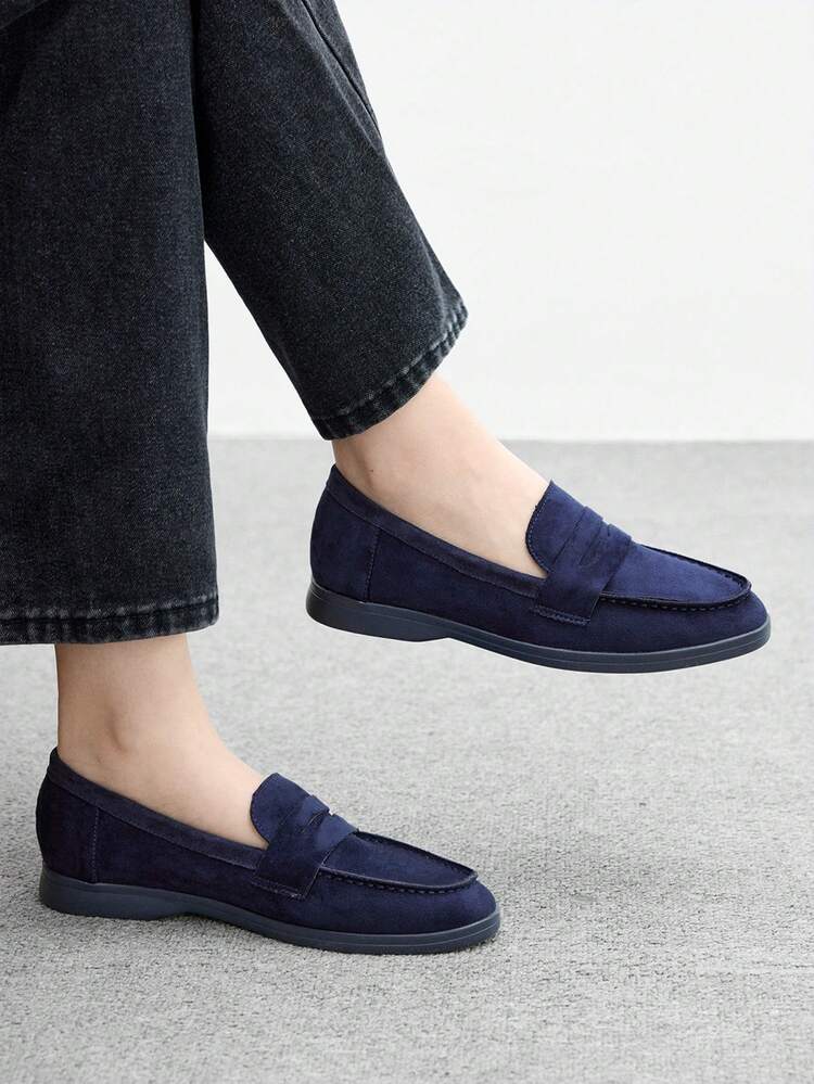 CUCCOO BIZCHIC Women's Fashionable Coffee-Colored Suede Comfortable Casual Loafers, Suitable For Commuting, Outdoor Walking, Work, Daily Wear, Versatile Flat Shoes For Christmas Spring Shoes