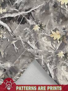 SHEIN EZwear 女士休闲简约迷彩与裸树枝与美国国旗印花中腰宽松短裤，适合夏季