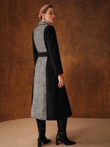 MOTF PREMIUM ÁO KHOÁC KÉP NGỰC XƯƠNG CÁ TƯƠNG PHẢN - màu đen - Xem 4