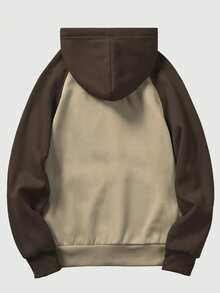 ROMWE MEN Academia Men's Casual Colorblock Spider Logo Print Hoodie Sweatshirt, Autumn/Winter