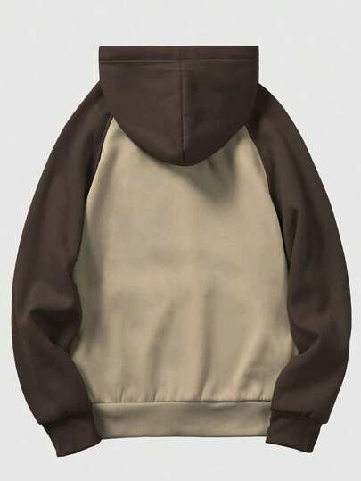 Academia Men's Casual Colorblock Spider Logo Print Hoodie Sweatshirt, Autumn/Winter