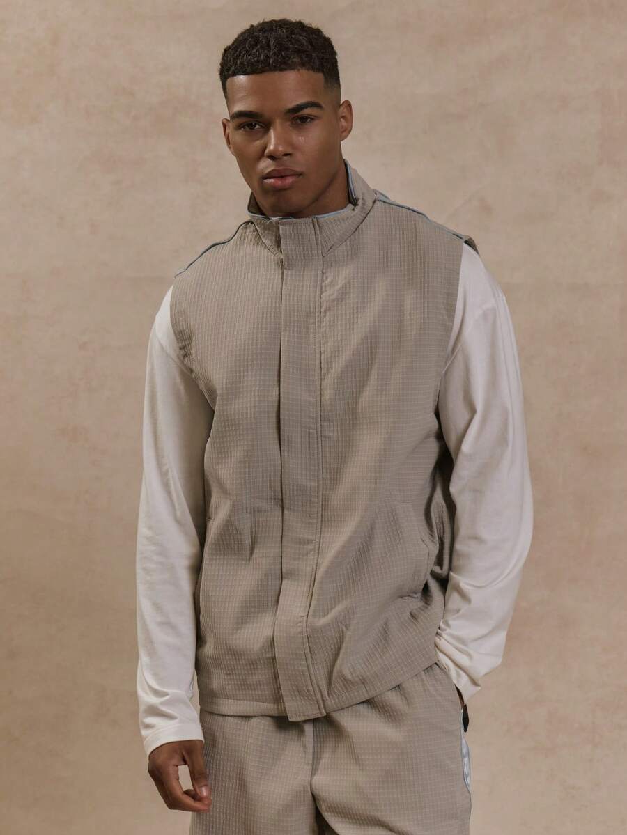 Musero جاكيت صيفية بدون أكمام مع سحاب للرجال، مناسبة للعطلات والأجازات