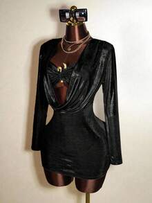 Mistrie Sexy Slim Fit Long Sleeved Bodycon Dress