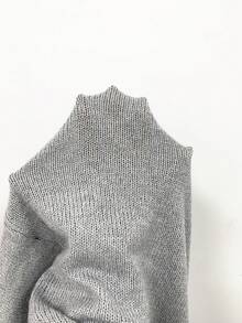 SoleilVie 女士纯色高领落肩长袖休闲宽松针织毛衣连衣裙，适合大学秋季和冬季穿着。