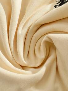 GlowEve CURVE Große Größen 2-teiliges Set, lässig, bequem, Stehkragen, Reißverschluss, vielseitig, einfach, weich, bestickte Loungewear - Aprikosenfarben - Übersicht 8