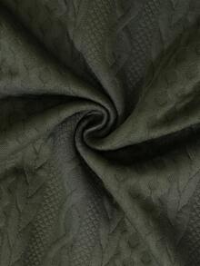 Modelyn Casual Drawstring Decor Loose Fit Round Neck Long Sweatshirt For Women, Green, Textured Fabric, Autumn/Winter - Green - View 7