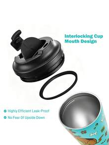 SCOOBY-DOO X SHEIN 12 Oz / 360 Ml  Vacuum Insulation Stainless Steel , Coffee Cup Leak-Proof Cover, Suitable For Hot Drinks / Cold Drinks, Suitable For Most Cup Holders,Gift Ideas - 綠色 - 查看 4