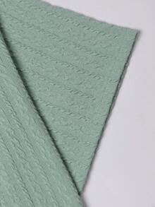 Manfinity CasualCool 男士休闲纯色纹理短袖T恤，夏季男士针织上衣针织衫男士休闲上衣男士时尚上衣 - 綠色 - 查看 8