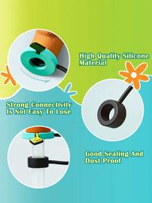 SCOOBY-DOO X SHEIN 1 Pcs Dust-Proof Reusable Straw Cap, Suitable For Straws With A Diameter Of 6-8 Mm,Gift Ideas - 棕色 - 查看 4