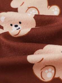 THE HAPPY LOOK 4件套女童卡通动物印花针织柔软圆领长袖上衣和松紧腰长裤贴身睡衣套装 - 彩色 - 查看 5