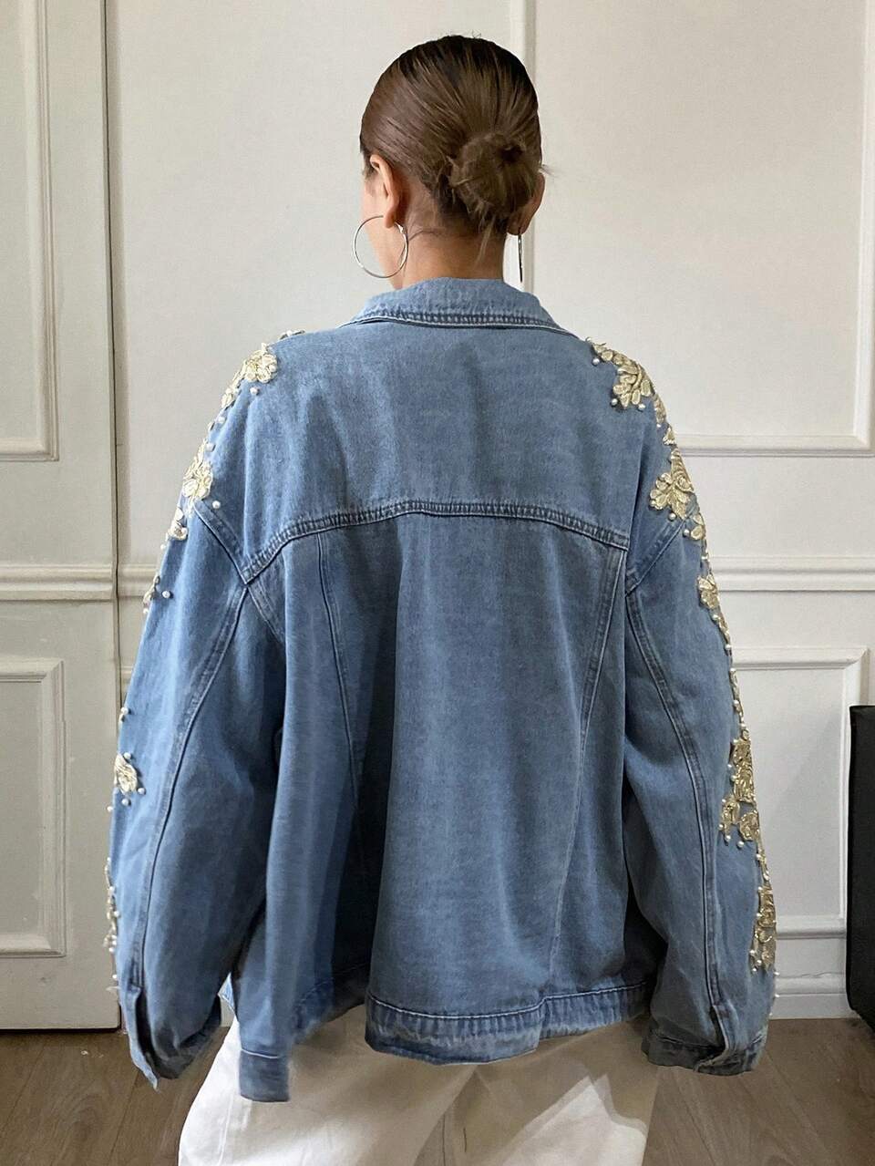 Women's Loose Casual Street Style Denim Jacket, Suitable For Autumn And Winter