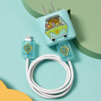 SCOOBY-DOO X SHEIN 3 Pcs Data Line Protectors, Compatible With Iphone Chargers, Charger Protectors (Excluding Data Lines),Gift Ideas