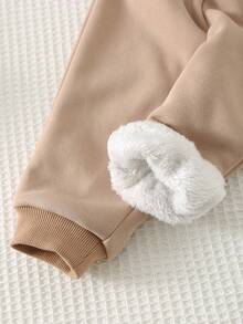 Cozy Pixies Bộ 3 áo nỉ len mềm mại có mũ trùm đầu màu trơn cho bé trai, quần cạp chun và áo vest không tay có đệm, họa tiết ngựa, thích hợp mặc trong nhà, ngoài trời thường ngày, trượt tuyết vào mùa thu/đông - Nhiều màu - Xem 8