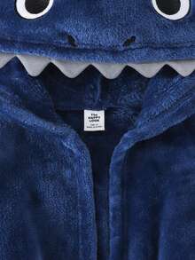 THE HAPPY LOOK Young Boy Cartoon Shark Hooded Long Sleeve Drawstring Sweatshirt - Multicolor - View 5