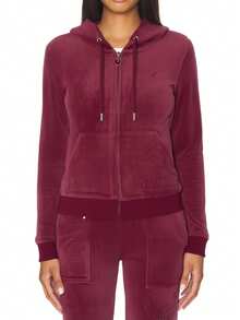 Juicy Couture Women's Full Zip Sweatshirt Red - 酒紅色 - 查看 1